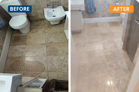 Travertine Cleaning Before and After Services