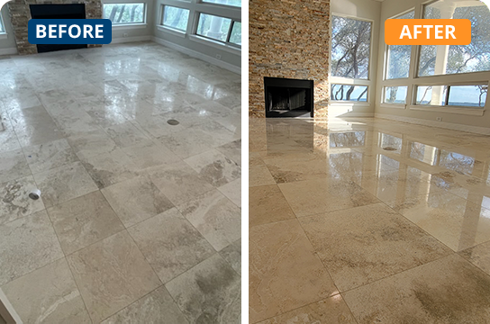 Travertine Restoration Before and After Services