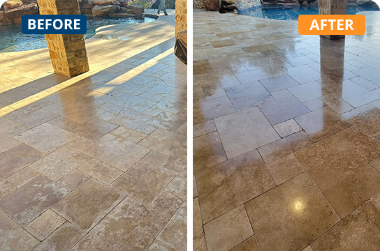 Travertine Sealing Before and After Services